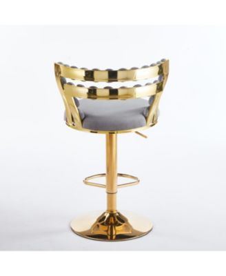 Modern Grey Bar Chairs (Set of 2) Golden Legs