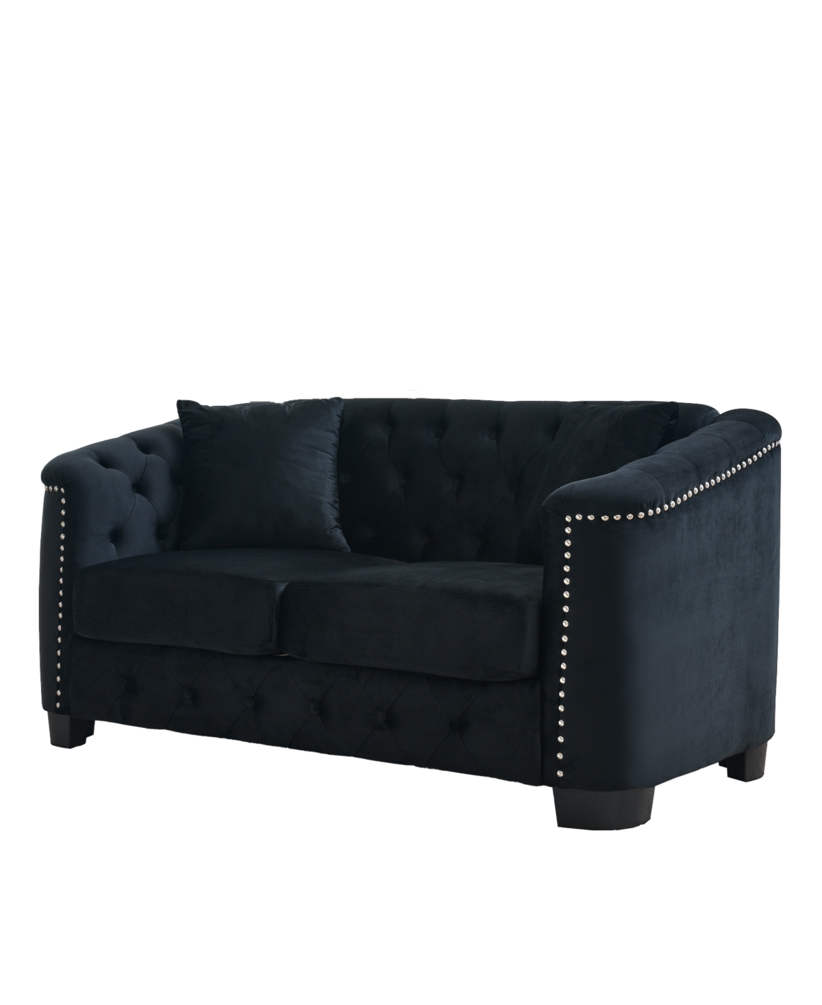Streamdale Furniture 9" Modern Chesterfield Velvet Sofa - Black