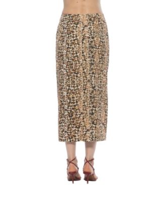 Women's Ginni Mid Waist Column Midi Skirt