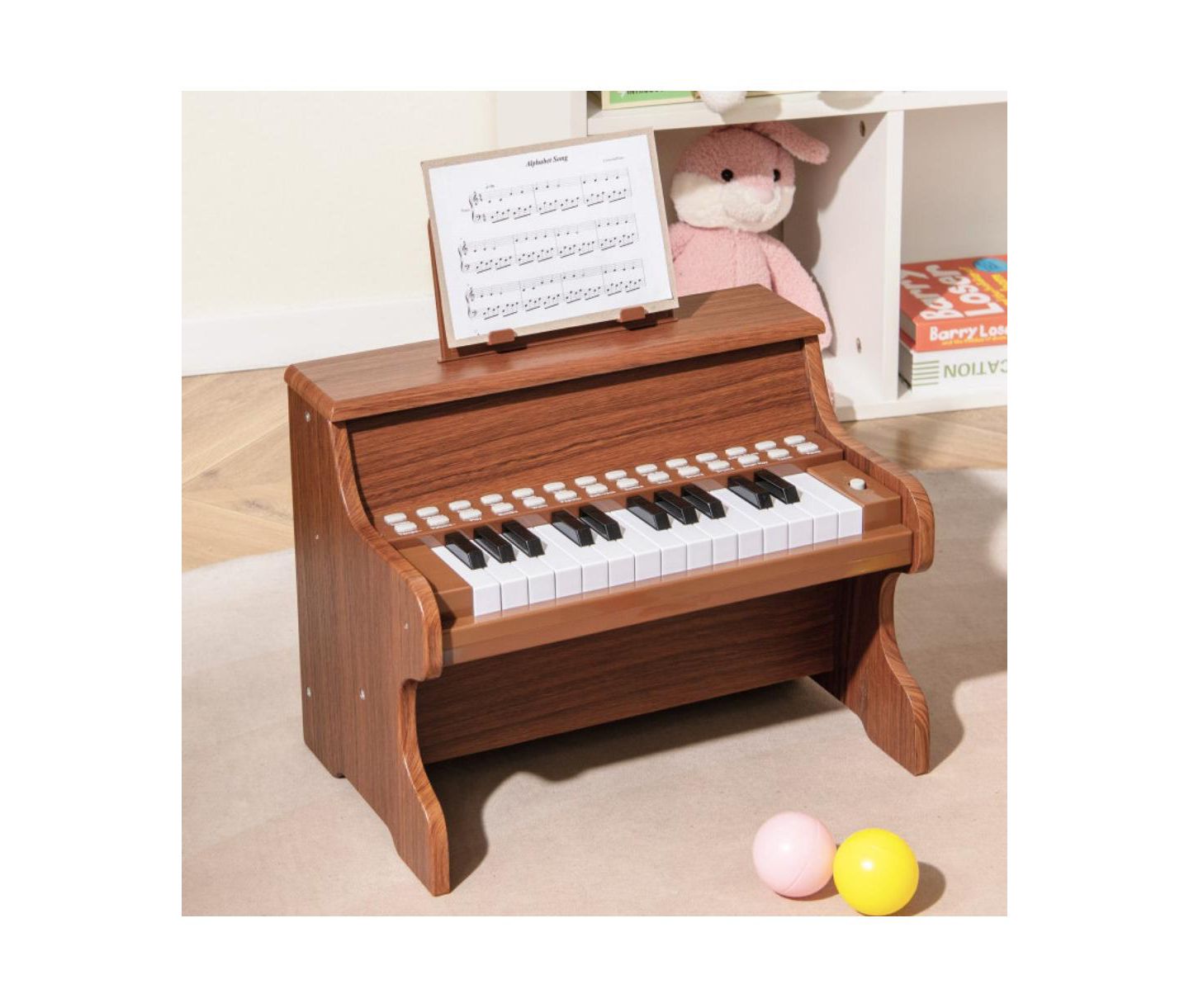 Детская игрушка HONGGE Kids' Digital Piano Keyboard with Light-Up Keys and Demo Songs, Ages 3+, цвет: Коричневый — фото 2