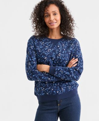 Women's Printed Fleece Crewneck Sweatshirt