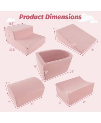 Kid's Soft Climbing Blocks Set with Slide Step Shapes and Ball Pit for Indoor Play