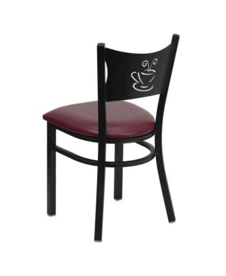 2 Pack Coffee Back Metal Restaurant Chair