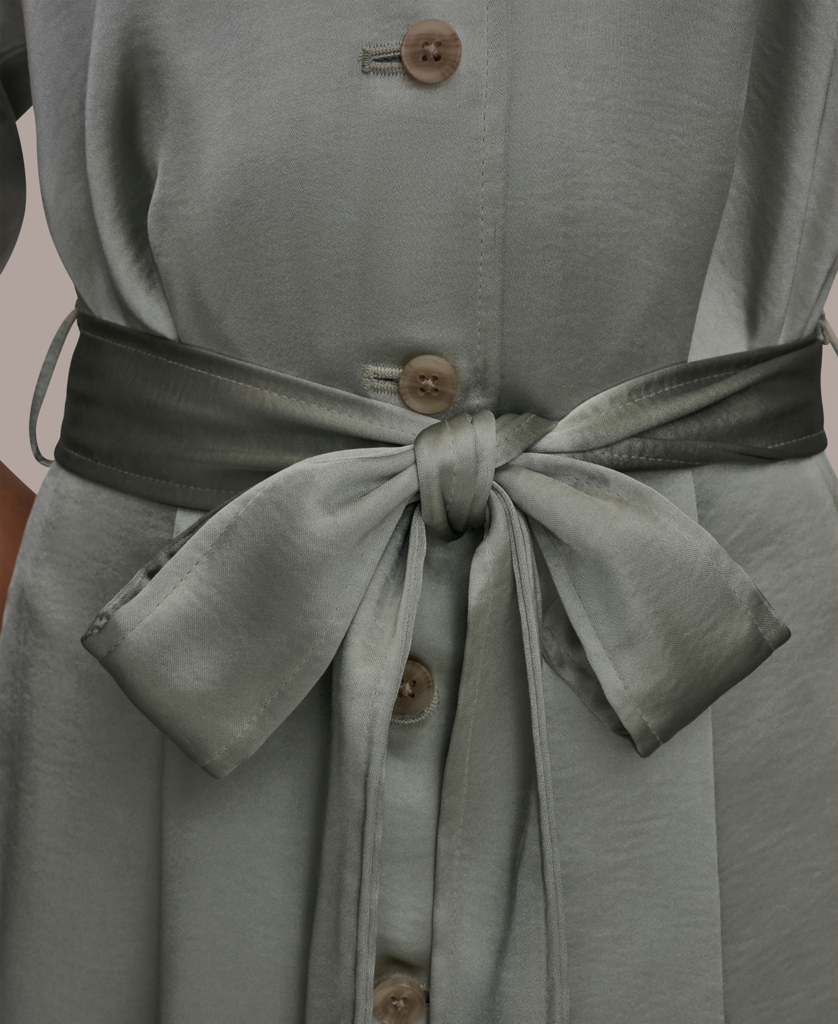 Donna Karan New York Women's Spread Collar Midi Shirt Dress