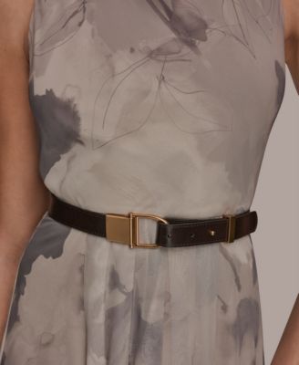 Women's Sleeveless Cowl Neck Floral Print Belted A-Line Midi Dress