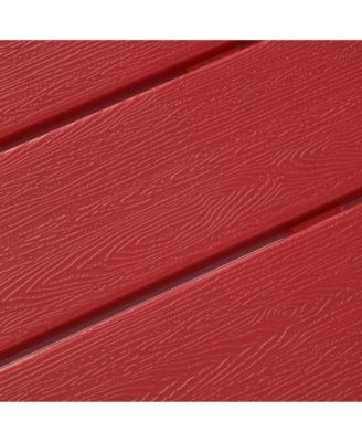 3-Piece HDPE Plastic Adirondack Chairs with 18" Square Side Table Patio Set