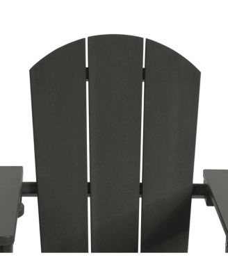 Kids Outdoor HDPE Plastic Adirondack Patio Chairs with Cup Holders (Set of 2)