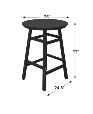 Outdoor 35" HDPE Round Patio Bar Height Table
