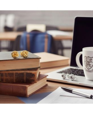 Classic Set of 2 Love Knot Ball Silver Braided Edge & Gold Plated Twisted Rope Stud Earrings Sterling Silver