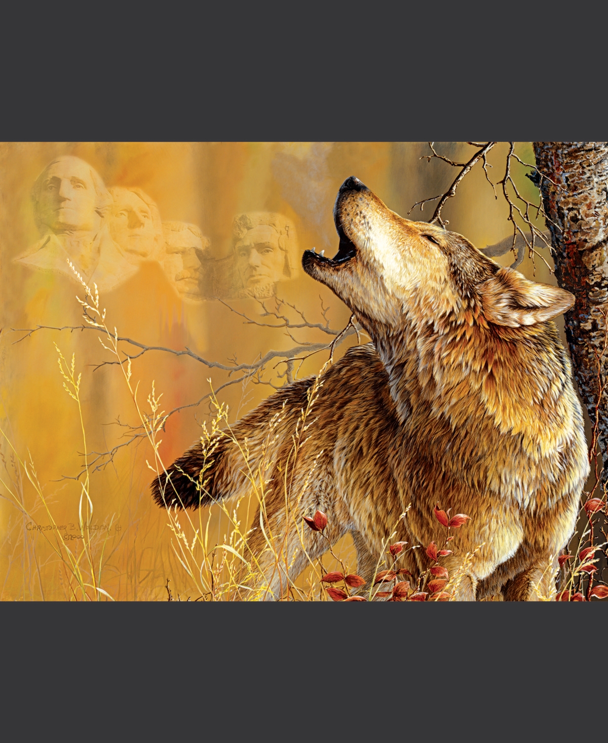 SunsOut Rushmore Wolf 500 piece Jigsaw Puzzle for Adults
