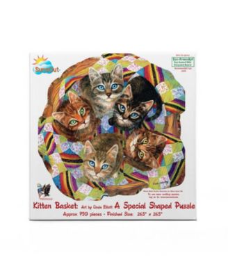 Kitten Basket 750 piece Jigsaw Puzzle for Adults Special Shape