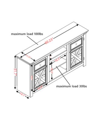 Streamdale Farmhouse TV Stand, Modern Farmhouse Media Console, 60"W x 31"H