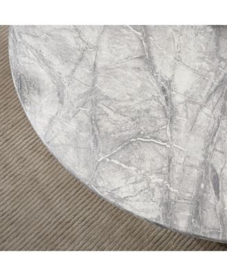 47" Round Faux Marble Stainless Steel Base Dining Table
