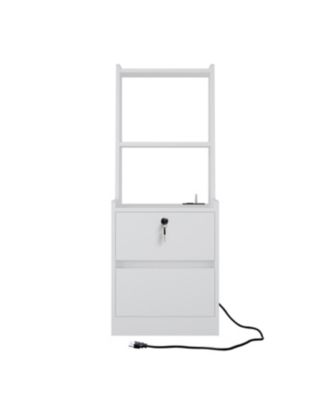 Locking Nightstand with Charging and Storage