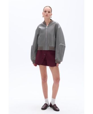 Women's Faux Leather Bomber Jacket