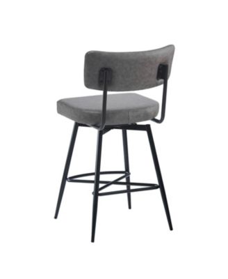 Retro Swivel Counter Stools, Set of 2 in Grey