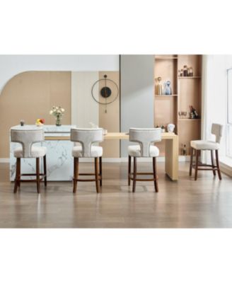 Mid Century Modern Beige Bar Stools Set of 2