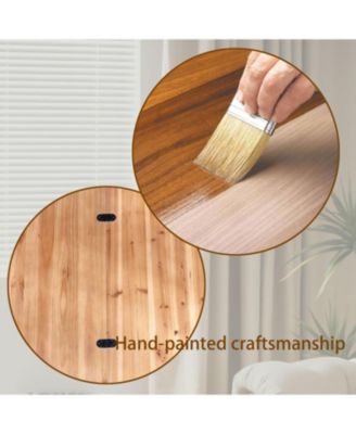 Round Lift-Top Coffee Table - Hidden Storage Natural Finish