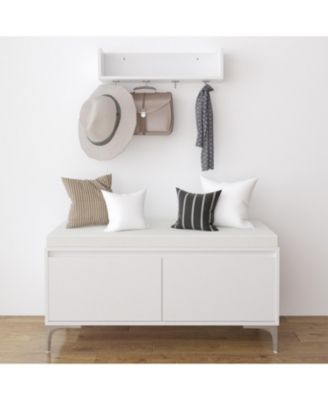 Streamdale Entryway Shelf with Hooks, Bench & Shoe Cabinet Set