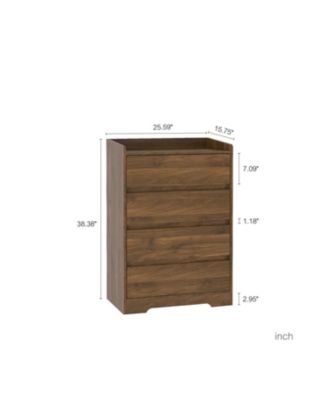  4 Drawer Waterproof Dresser - Modern Wooden Cabinet