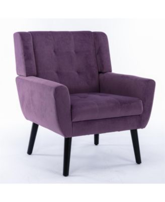 Velvet Accent Chair with Black Legs