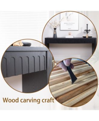 Modern Black Console Table with 4 Drawers – 59.2" Entryway Table with Storage