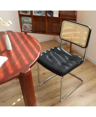 Faux Leather Rattan Accent Chairs (Set of 2), Breuer-Designed