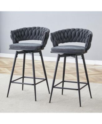 Swivel Bar Stools Linen Seats 300lb Capacity