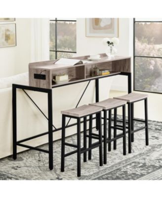 59" Bar Table Set with Power LED & 3 Stools