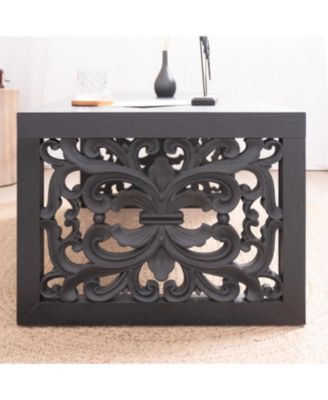Carved Wood Coffee Table - Ornate Side Panels