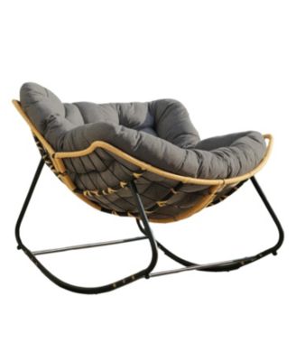 Outdoor Rocking Chair, Patio Egg Chair, Indoor Papasan, Rattan Wicker