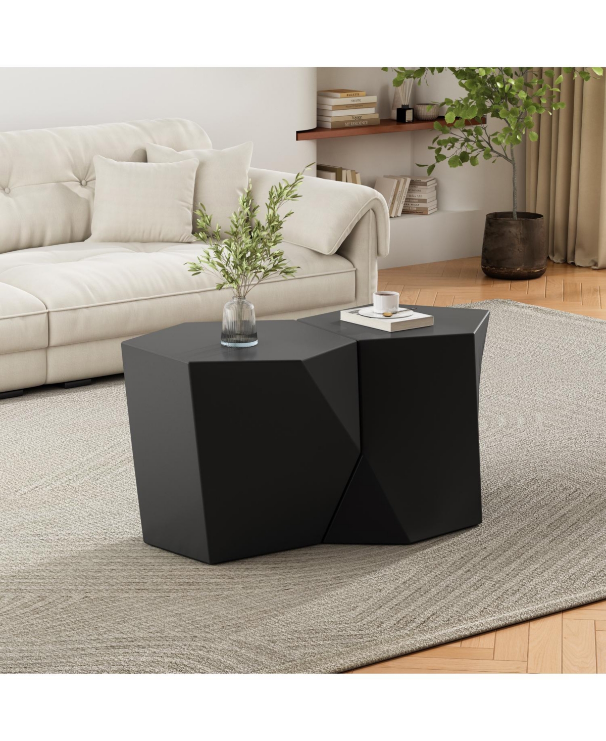 Streamdale Furniture Geometric Coffee Table Set - Modern Nesting Tables