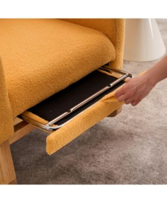 Yellow Accent Rocking Chair with Footrest