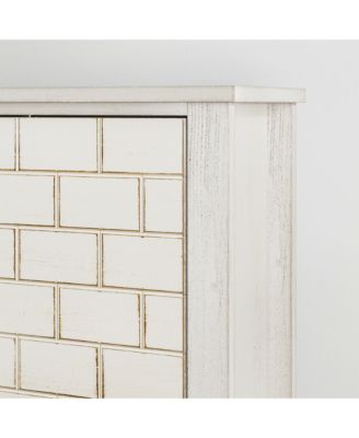 Streamdale Retro White Shoe Cabinet - Mid-Century Style