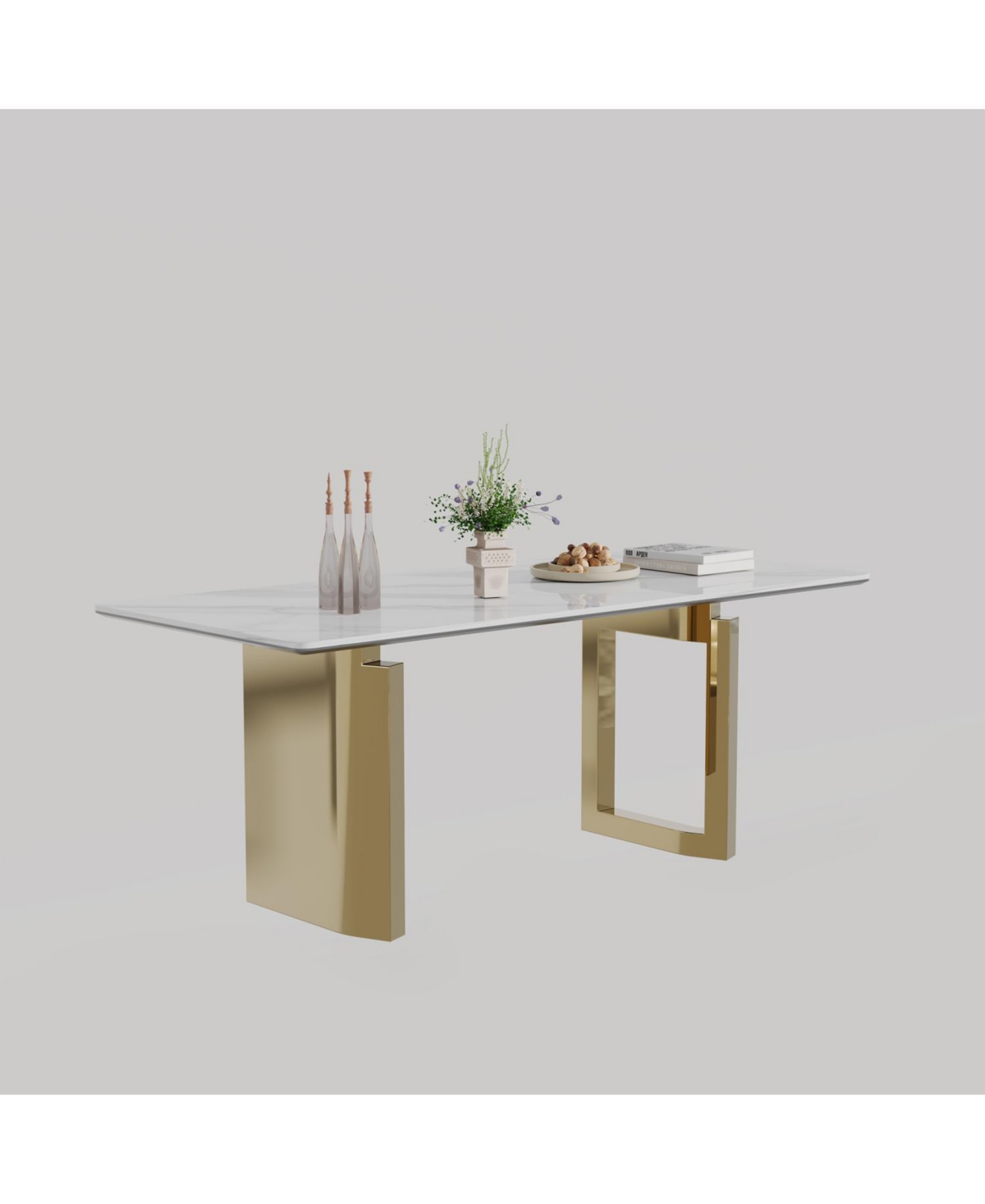 Streamdale Furniture Sintered Stone & Glass Top Dining Table