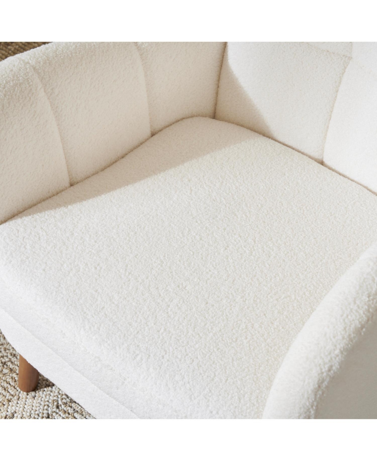 Streamdale Furniture Streamdale White Teddy Fabric Accent Chair