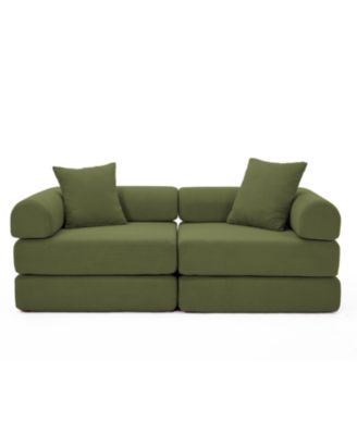 Modular Corduroy Sofa Bed - Green