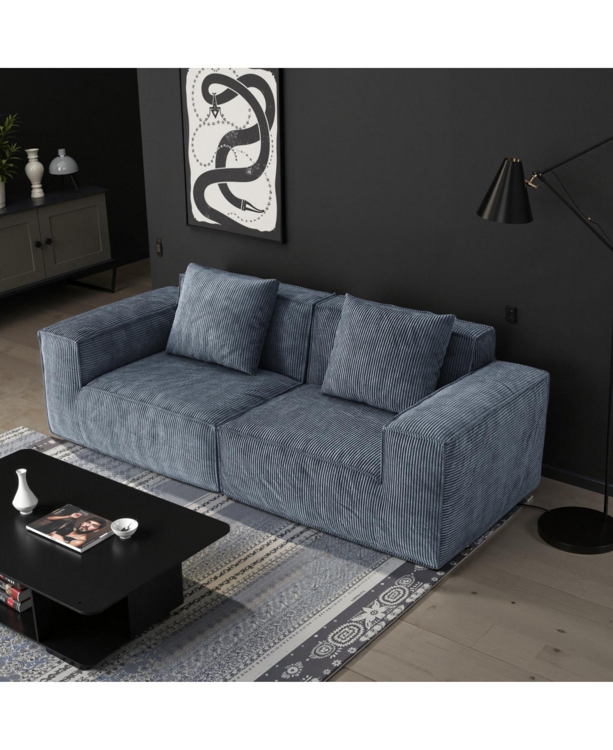 Streamdale Furniture Belfin Modular Sectional Sofa Bed - Chenille Fabric Gary