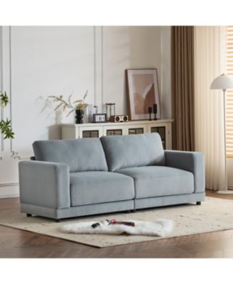 81" Modern Sofa - Deep Cushions & Wooden Legs