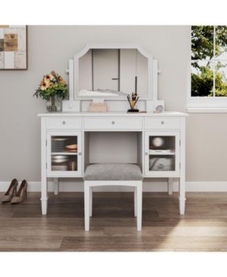 Makeup Vanity Desk with Adjustable Mirror