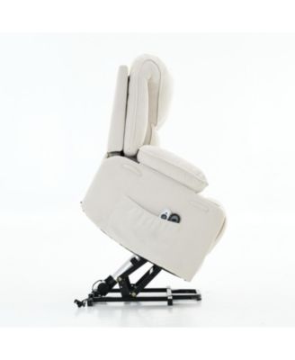 Streamdale Ivory Remote-Controlled Heating and Massage Assistive Recliner for Seniors