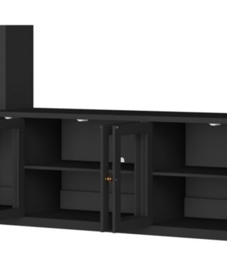 Modern Entertainment Center Wall Unit - 80" TV Stand, Black