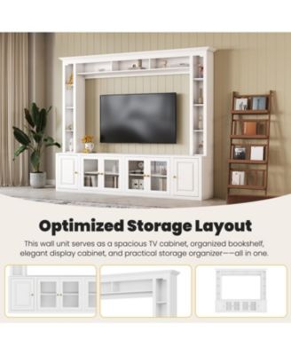 Modern Entertainment Center Wall Unit - 80" TV Stand, Black