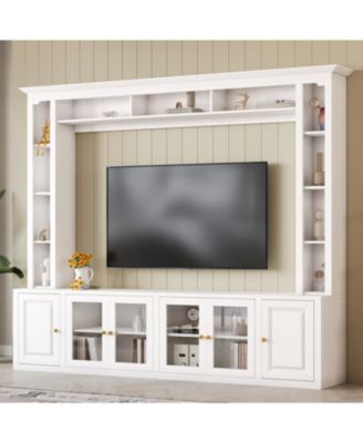 Modern Entertainment Center Wall Unit - 80" TV Stand, Black