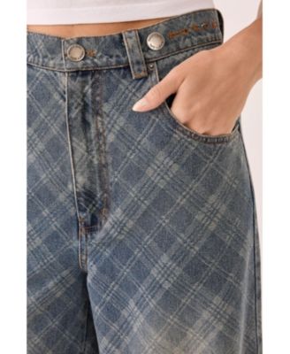 Women's Denim Distressed Straight Leg Jeans