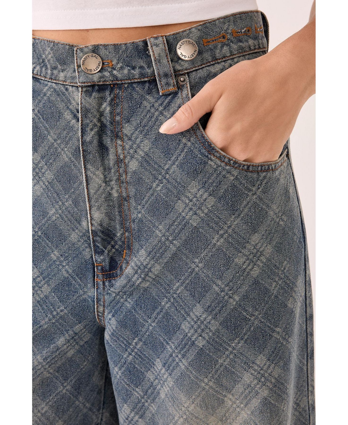 Nasty Gal Women's Denim Distressed Straight Leg Jeans