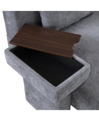 Streamdale Oversized Armchair Wide Mid-Century Chair with Pillow