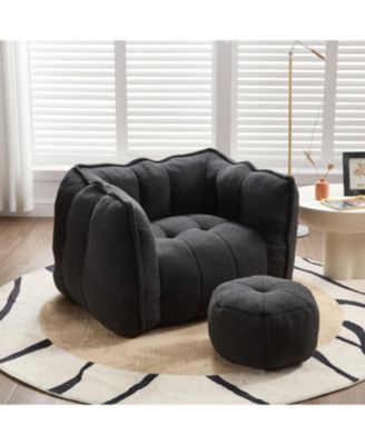 Soft Bean Bag Chair with Footstool