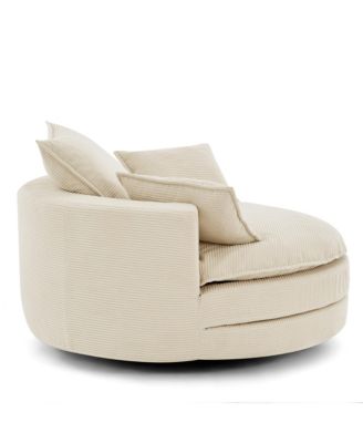 Swivel Barrel Chair with Pillows