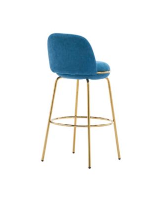 Rio Claro Gold & Blue Upholstered Barstools (Set of 2)